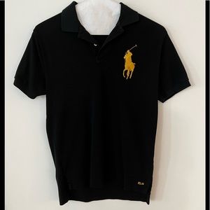 Ralph Lauren big pony polo. Black with gold pony. Size S. Excellent condition.